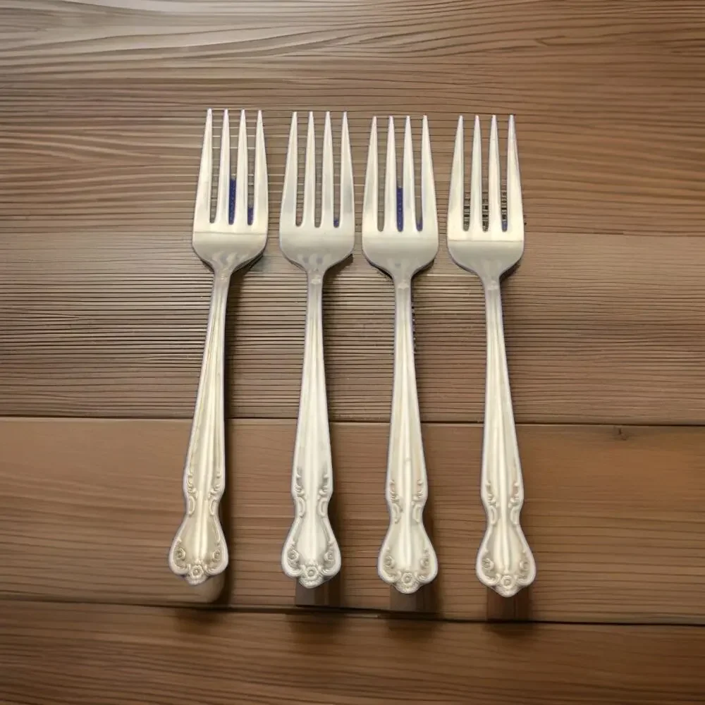 Rogers Brothers Daybreak Elegant Lady Set of 4 Salad Forks Reinforced Plate IS